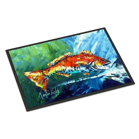 Carolines Treasures 24 x 36 in. Break Through Red Fish Indoor or Outdoor Mat MW1270JMAT